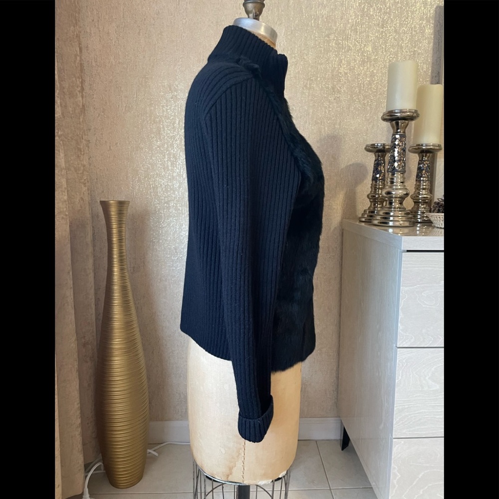 Zara rabbit fur cardigan size L - Picture 2 of 10